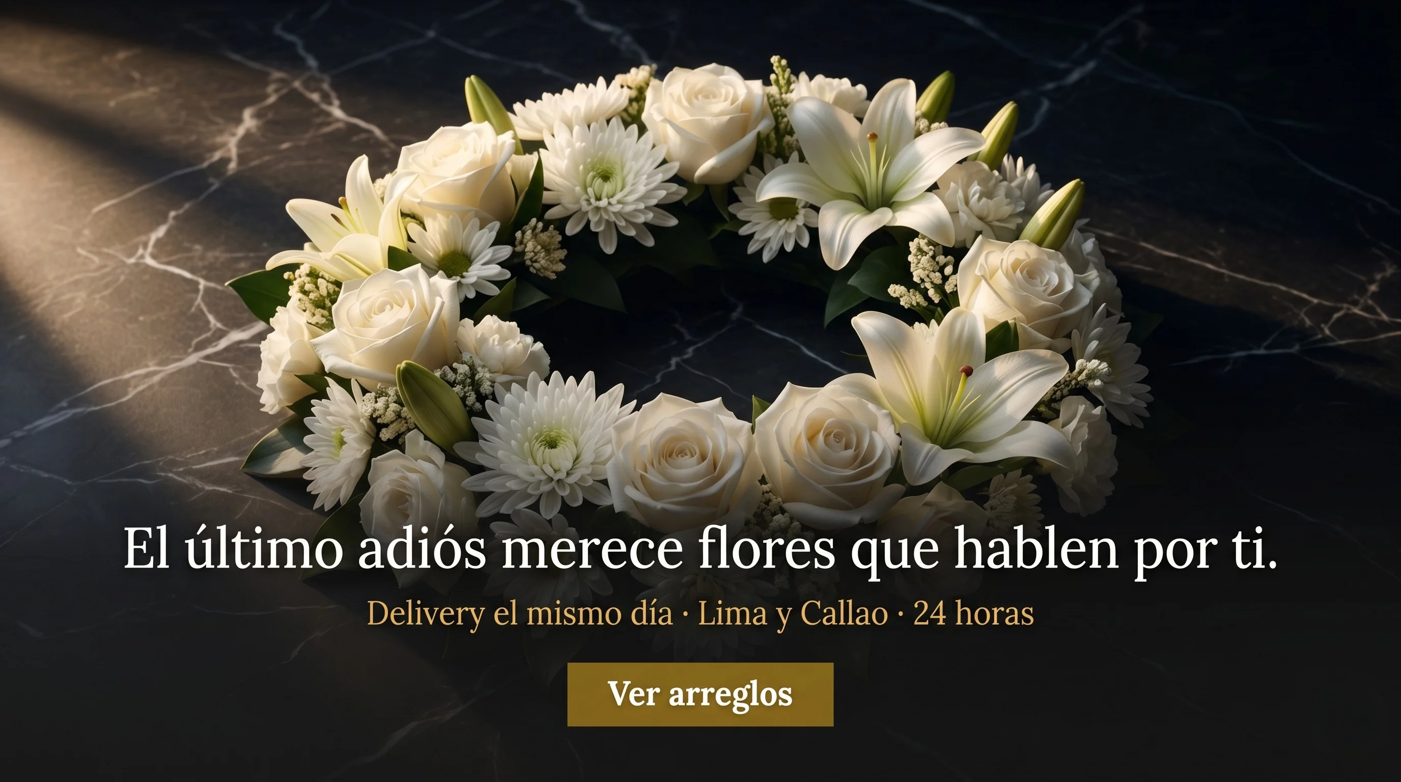 Arreglos florales fúnebres en Lima, coronas fúnebres y lágrimas para condolencias - Florería para Velorio